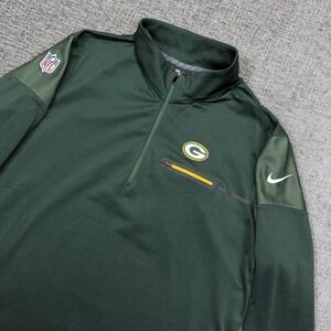 Green Bay Packers Nike Dri-Fit On-Field 1/4 Zip Pullover Jacket Men's Large
